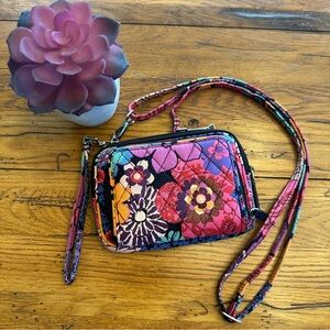 Vera Bradley All In One Crossbody Bag Purse Wallet Fiesta Travel Wristlet